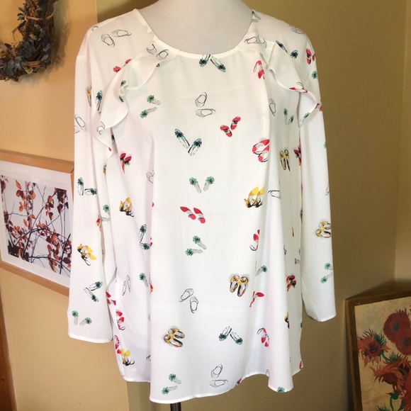 VAN HEUSEN size XXL SHOEGAL Graphic Shoes Heels Graphic Print Ruffle $64 NEW - Picture 1 of 16